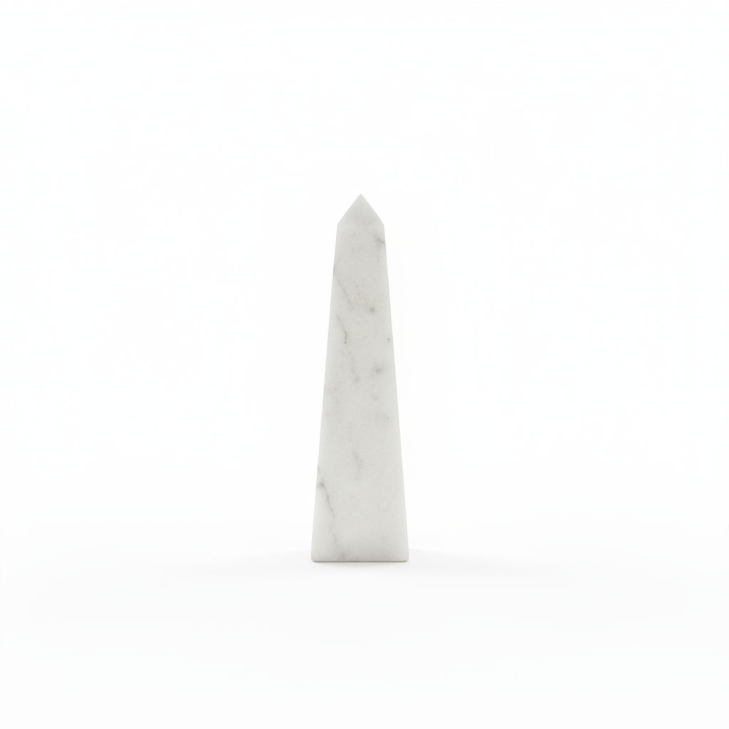 Salmo Small White Marble Obelisk