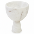 Salmo Small White Marble Pedestal Bowl