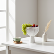 Salmo Small White Marble Pedestal Bowl