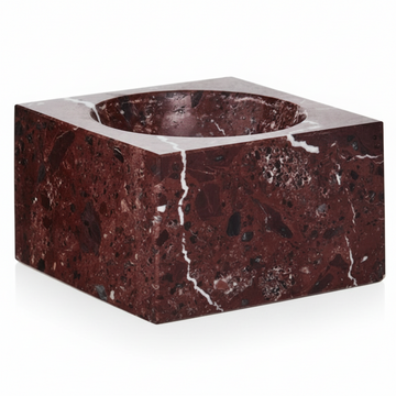 Salmo Square Red Marble Bowl