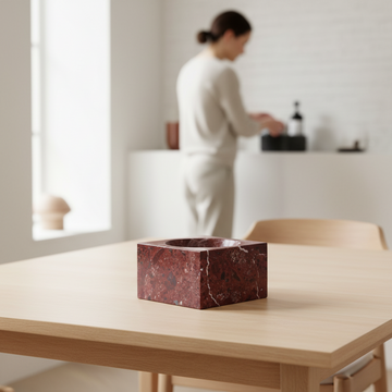 Salmo Square Red Marble Bowl
