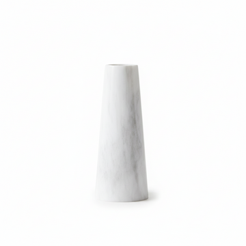 Salmo White Marble Tapered Vase