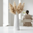 Salmo White Marble Tapered Vase