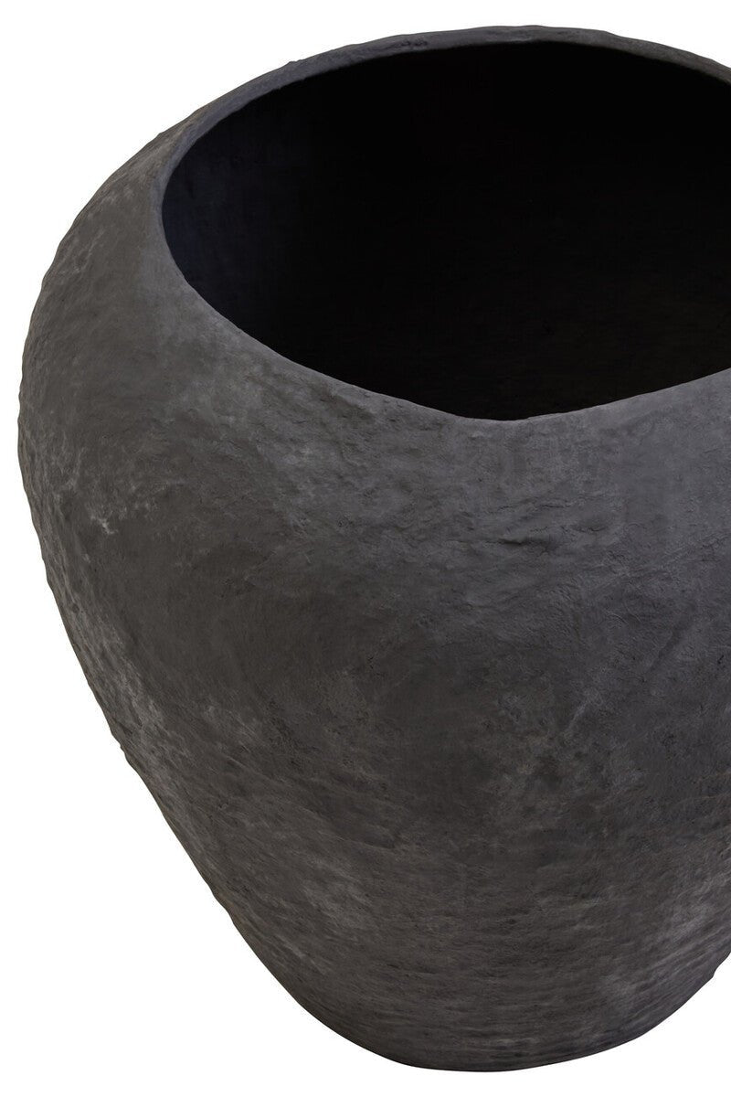 Sanai Cotton Mache Large Black Planter