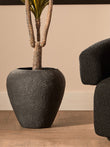 Sanai Cotton Mache Large Black Planter