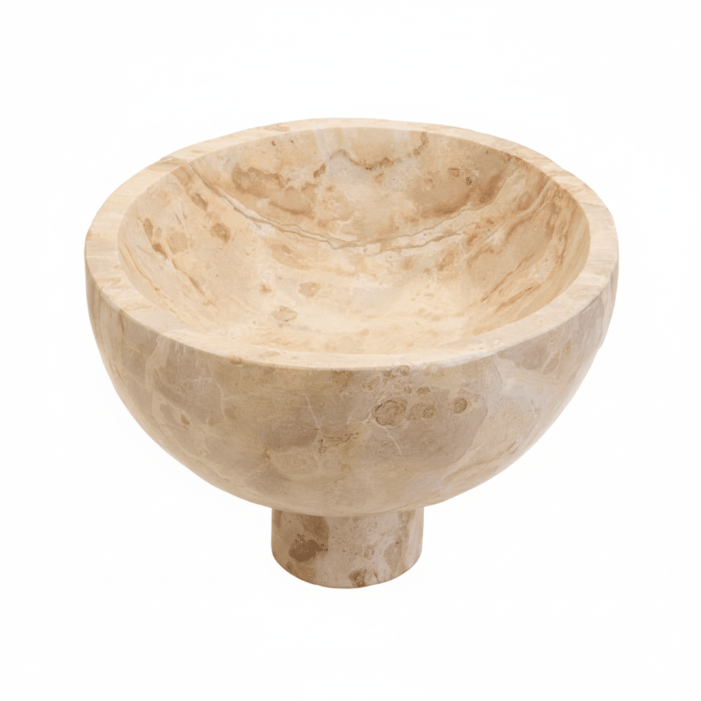 Santino Chocolate Marble Pedestal Bowl