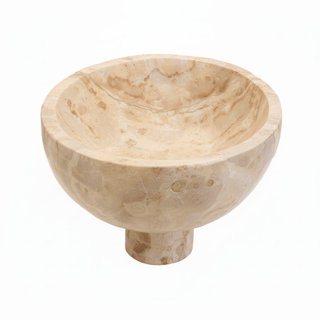 Santino Chocolate Marble Pedestal Bowl