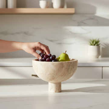 Santino Chocolate Marble Pedestal Bowl