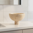 Santino Chocolate Marble Pedestal Bowl