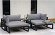 Santorini Grey 4 Seater Modular Aluminium Lounge Set with Side Cushions