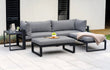 Santorini Grey 4 Seater Modular Aluminium Lounge Set with Side Cushions