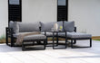 Santorini Grey 4 Seater Modular Aluminium Lounge Set with Side Cushions