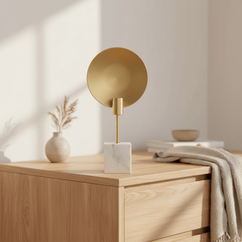Saramis Table Lamp With White Marble Base