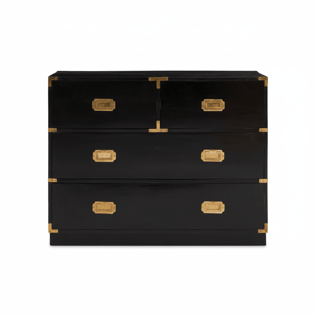 Sarter Four Drawer Black Mango Wood Chest