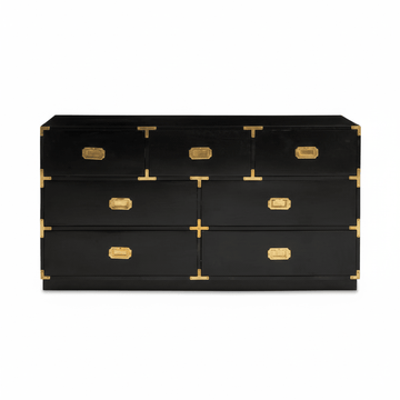 Sarter Seven Drawer Black Mango Wood Chest