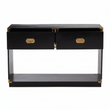 Sarter Two Drawer Black Mango Wood Console Table