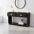 Sarter Two Drawer Black Mango Wood Console Table