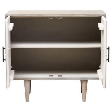Satna Jute Black and White Design Mango Wood Sideboard