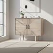 Satna Jute Black and White Design Mango Wood Sideboard