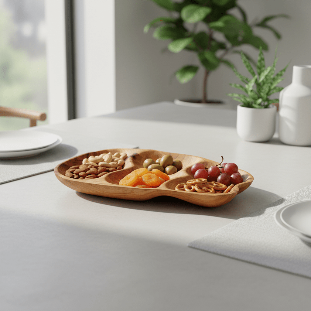 Savin 3 Section Serving Dish In Cedarwood