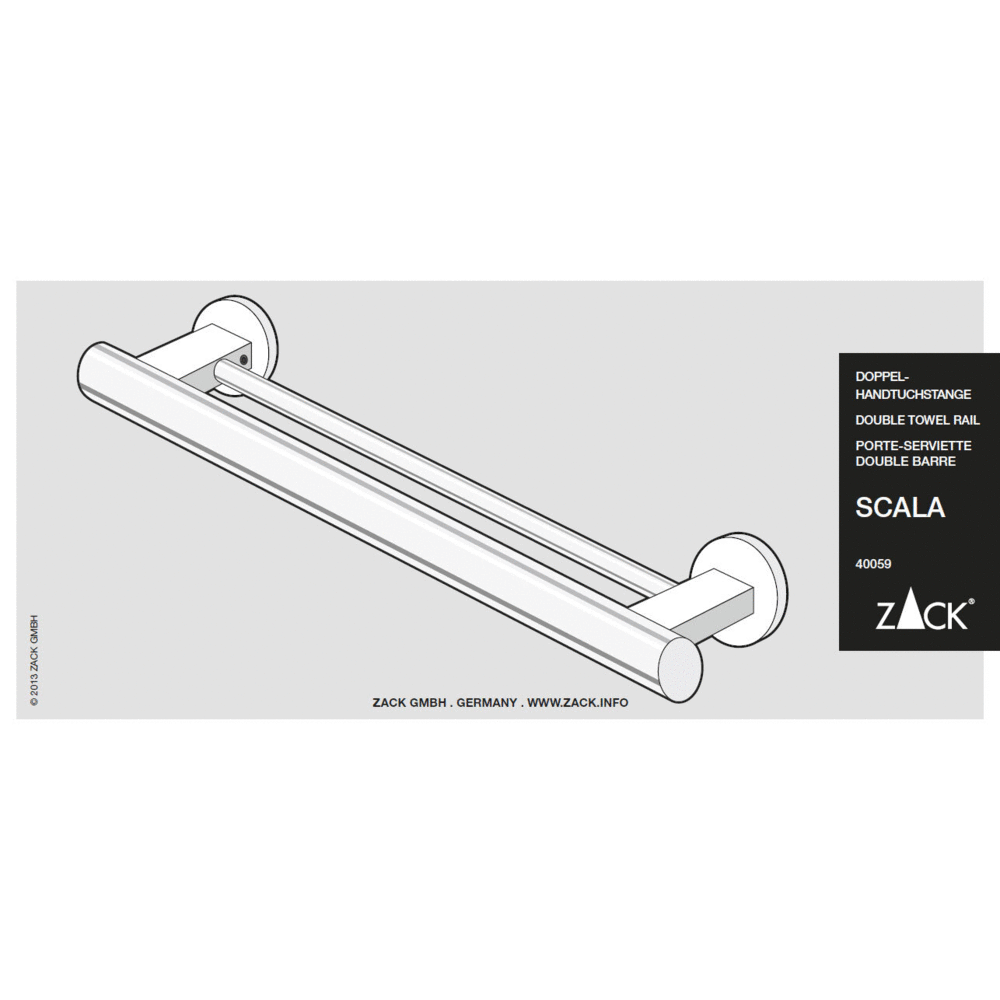 Scala Polished Stainless Steel Double Towel Rail - Premium Bathroom Organisation