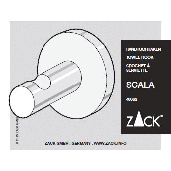 Scala Polished Stainless Steel Towel Hook - Premium Bathroom Organisation