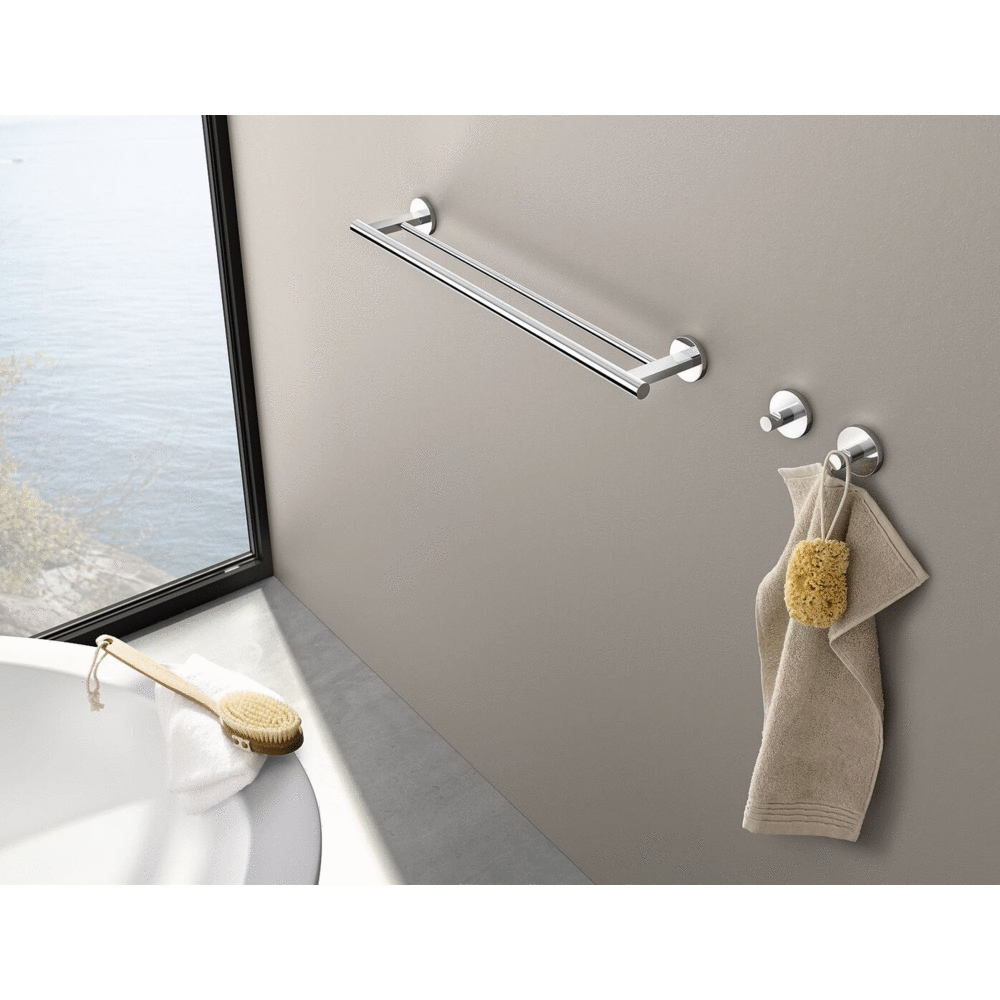 Scala Polished Stainless Steel Towel Hook - Premium Bathroom Organisation
