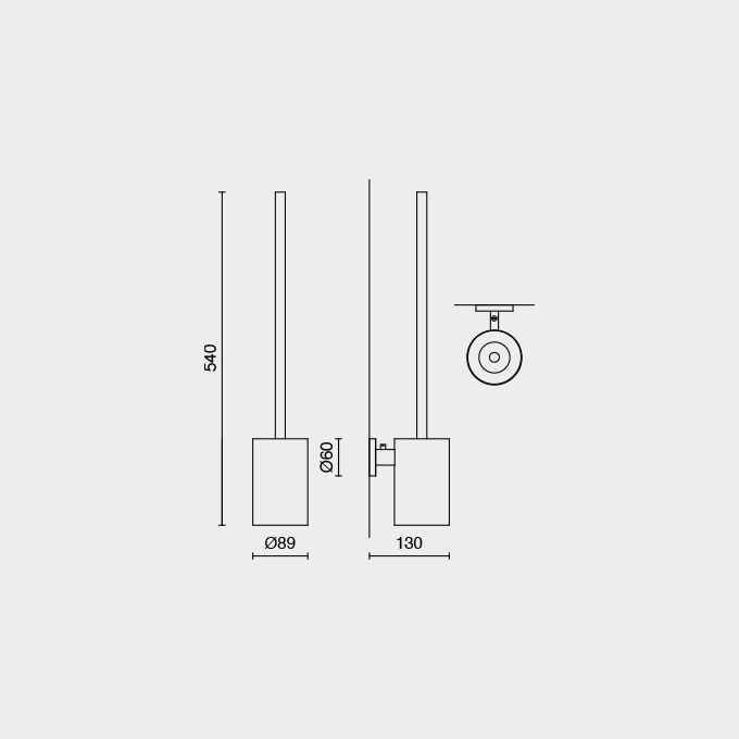 Scala Polished Stainless Steel Wall Toilet Brush - Premium Bathroom Hygiene