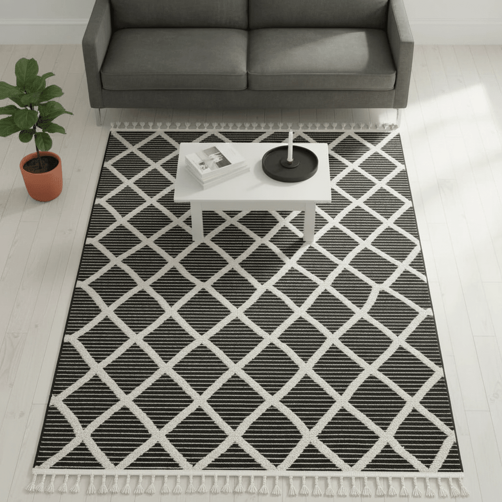 Scandi Indoor Rug Anthracite & White