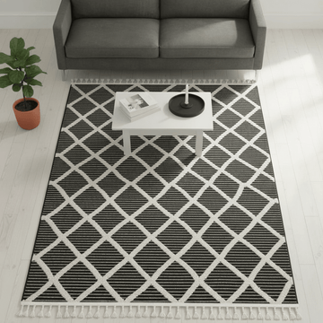 Scandi Indoor Rug Anthracite & White
