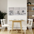 Scandinavian Art wall art Nordic Landscape Trees & Moon Neutral Beige Black displayed on a wall in a styled room — view 4