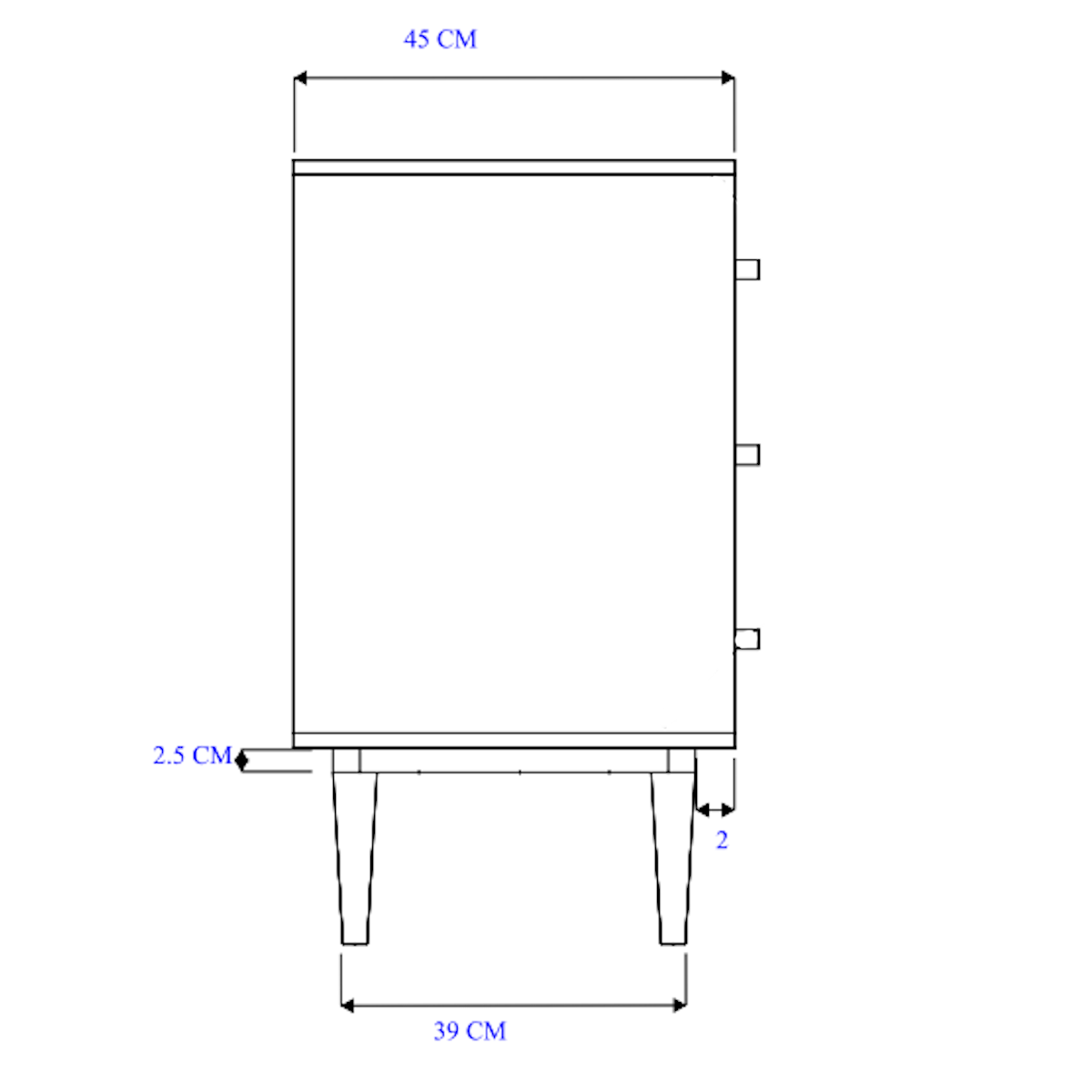Scandinavian Light Oak Oslo Chest of 3 Drawers