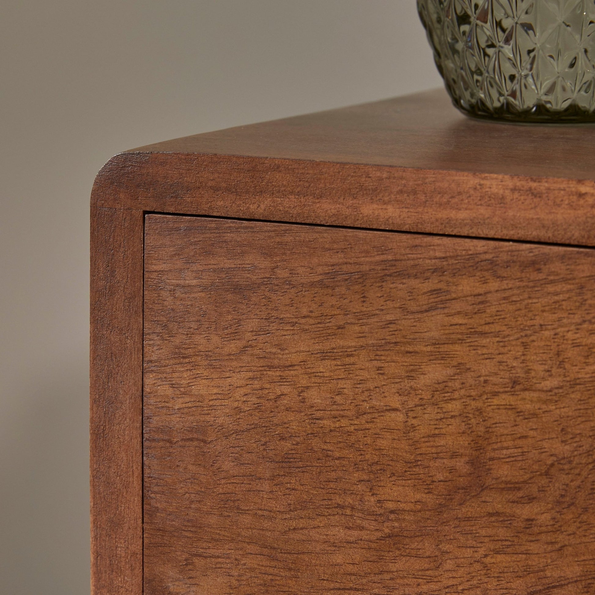 Scandinavian Walnut Logan Narrow Bedside Table