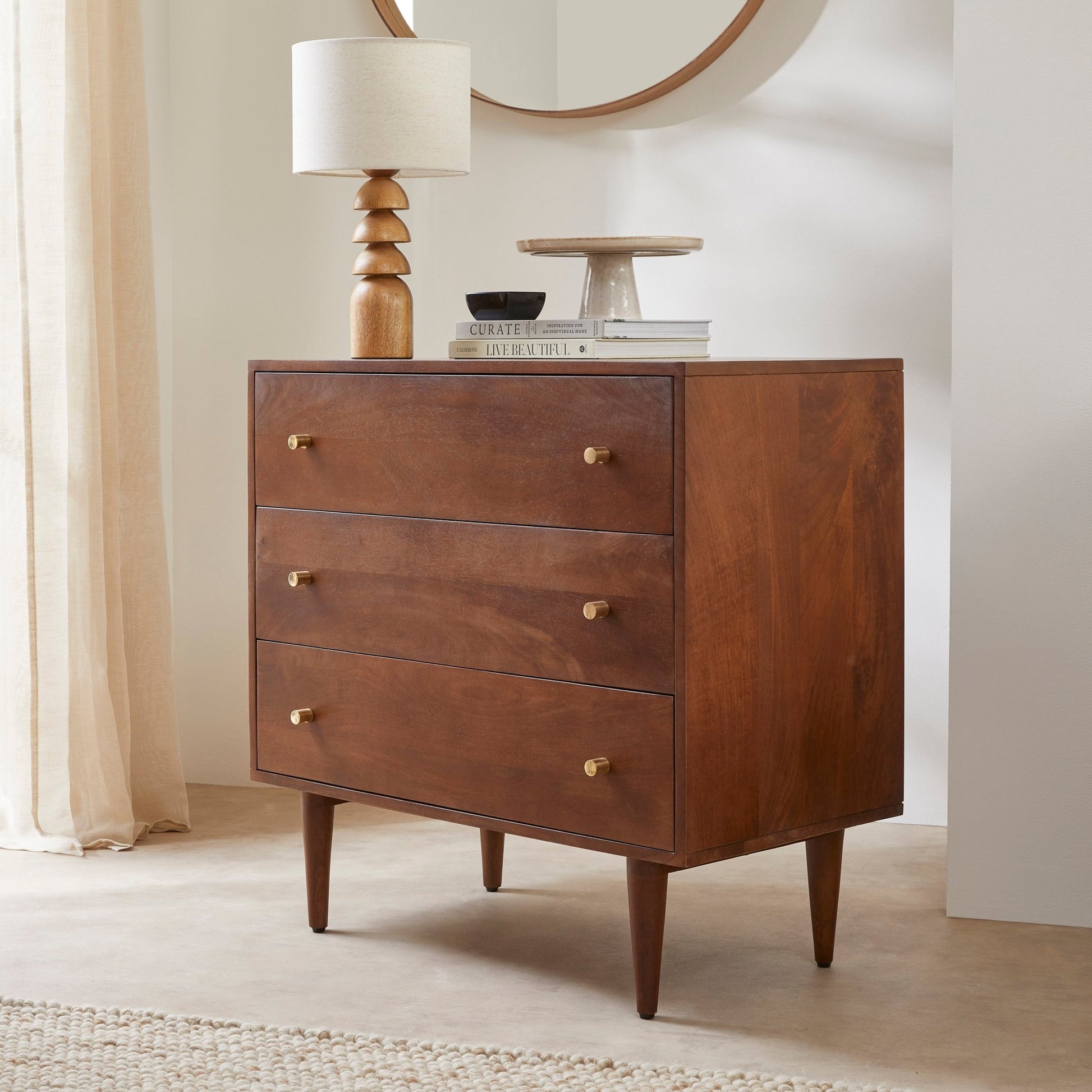 Scandinavian Walnut Oslo Chest of 3 Drawers