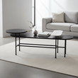 Serrano Black Oak Veneer and Marble Coffee Table