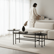 Serrano Black Oak Veneer and Marble Coffee Table