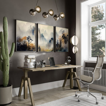 Set of 3 Framed Pictures | Set of 3 Asian Inspired Wall art Prints