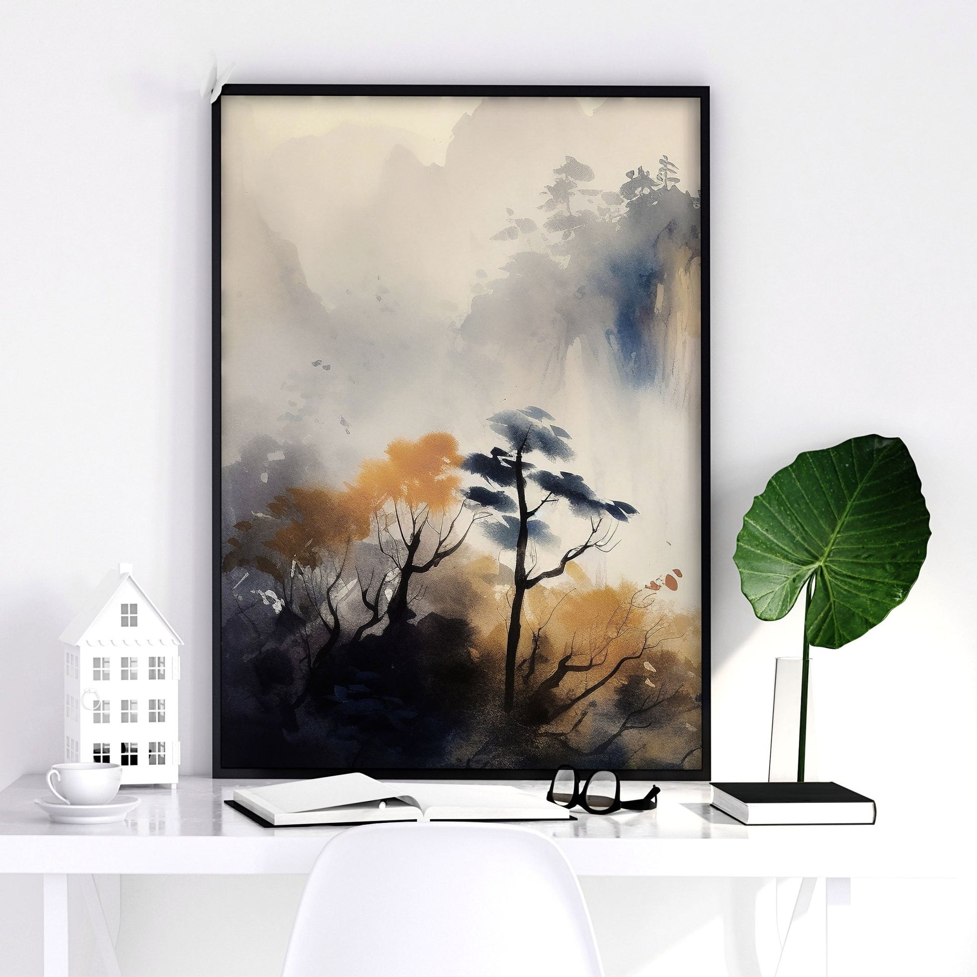 Set of 3 Framed Pictures | Set of 3 Asian Inspired Wall art Prints