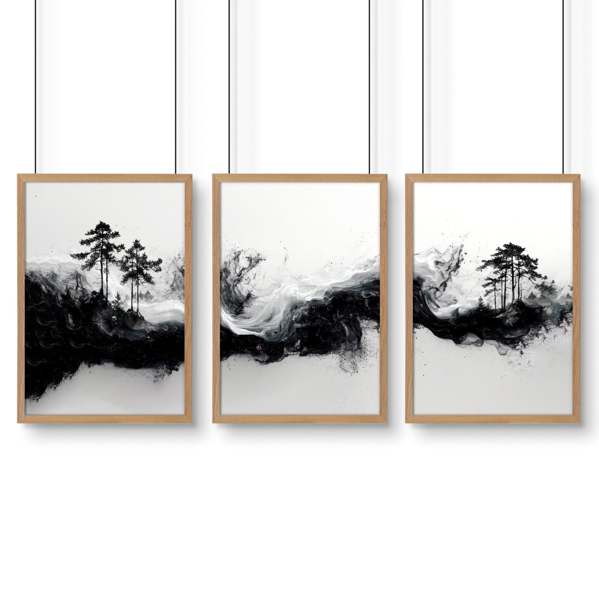 Set of 3 Framed Wall Art | Set of 3 Asian Inspired Wall art Prints