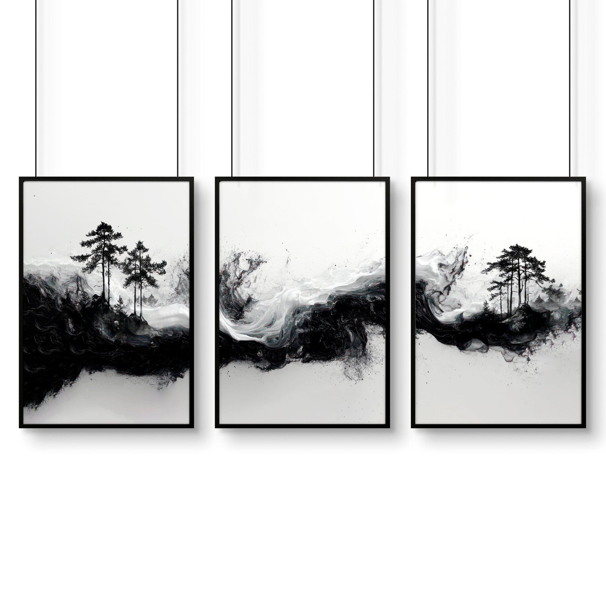 Set of 3 Framed Wall Art | Set of 3 Asian Inspired Wall art Prints