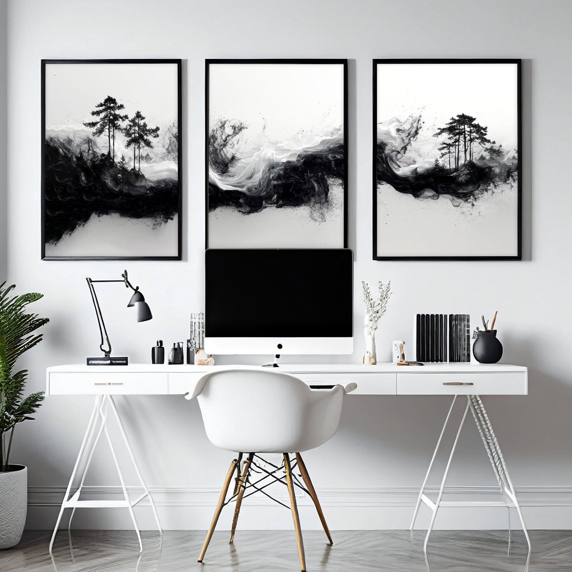 Set of 3 Framed Wall Art | Set of 3 Asian Inspired Wall art Prints