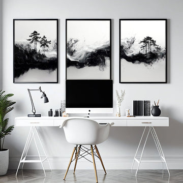 Set of 3 Framed Wall Art | Set of 3 Asian Inspired Wall art Prints