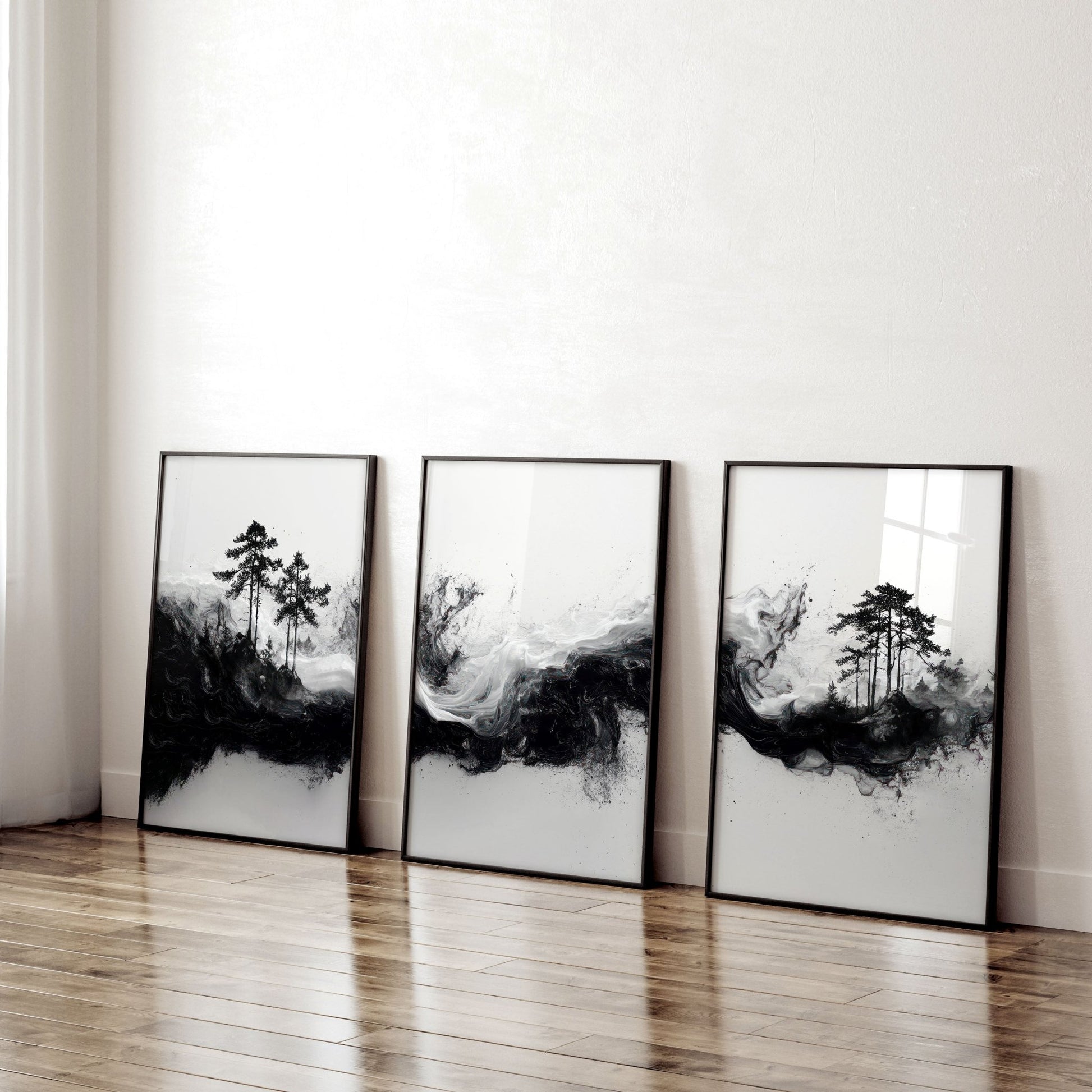 Set of 3 Framed Wall Art | Set of 3 Asian Inspired Wall art Prints