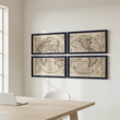 Set of 4 World Framed Wall Arts