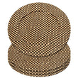 Set of Four 33cm Dia Pandanus Black and Natural Charger Plates