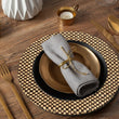 Set of Four 33cm Dia Pandanus Black and Natural Charger Plates