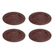 Set of Four 33cm Dia Pandanus Brown Charger Plates