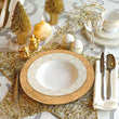 Set of Four 33cm Dia Pandanus Natural Charger Plates