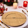 Set of Four 33cm Dia Pandanus Natural Charger Plates