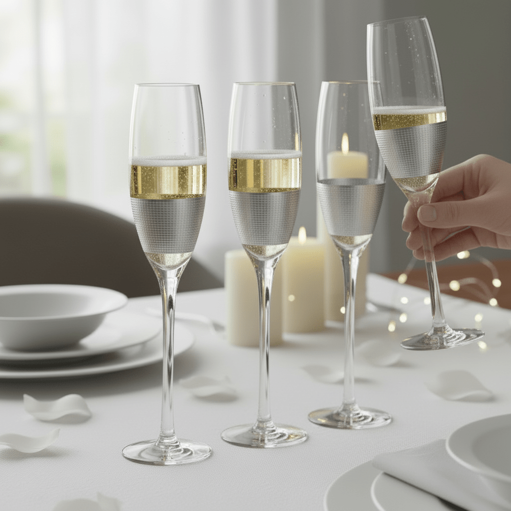 Set Of Four Apollo Champagne Glasses